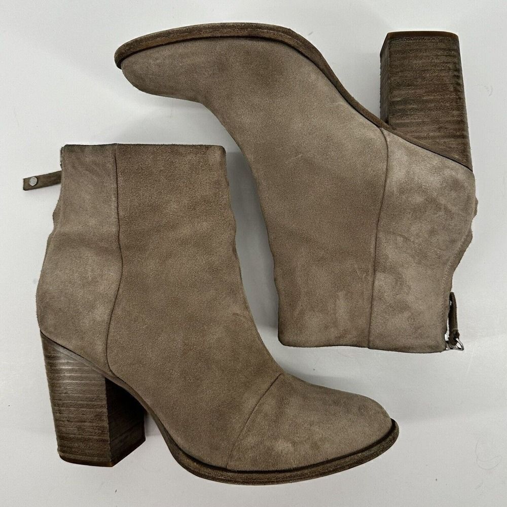 Rag & Bone Ashby Suede Ankle Boots Booties Stone Gray Size 39.5 US 9.5‎ - Picture 5 of 10